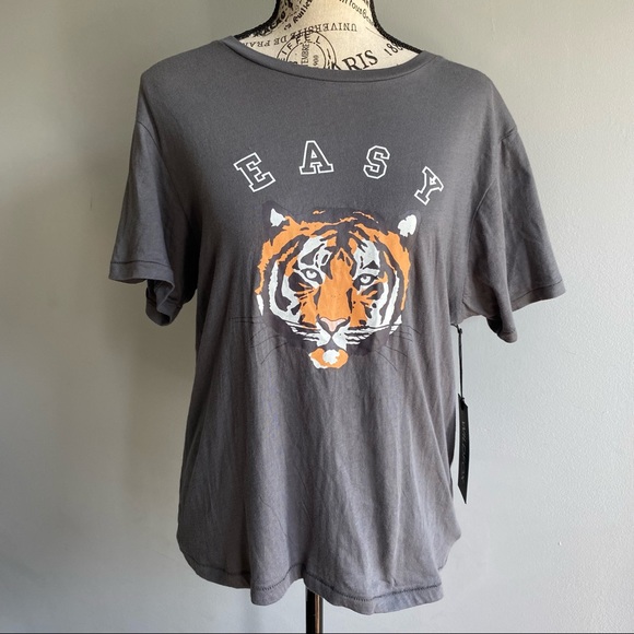 WILDFOX women’s Take it Easy Tiger Keke asphalt short sleeve T-shirt size M - Picture 5 of 5